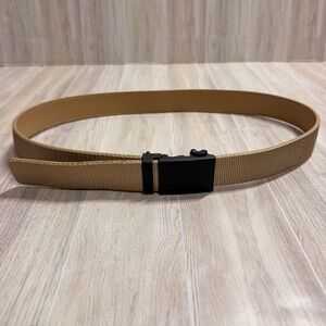 Mission Belt Mens Nylon Ratchet Belt Tan Matte Black Buckle No Holes B140 40mm